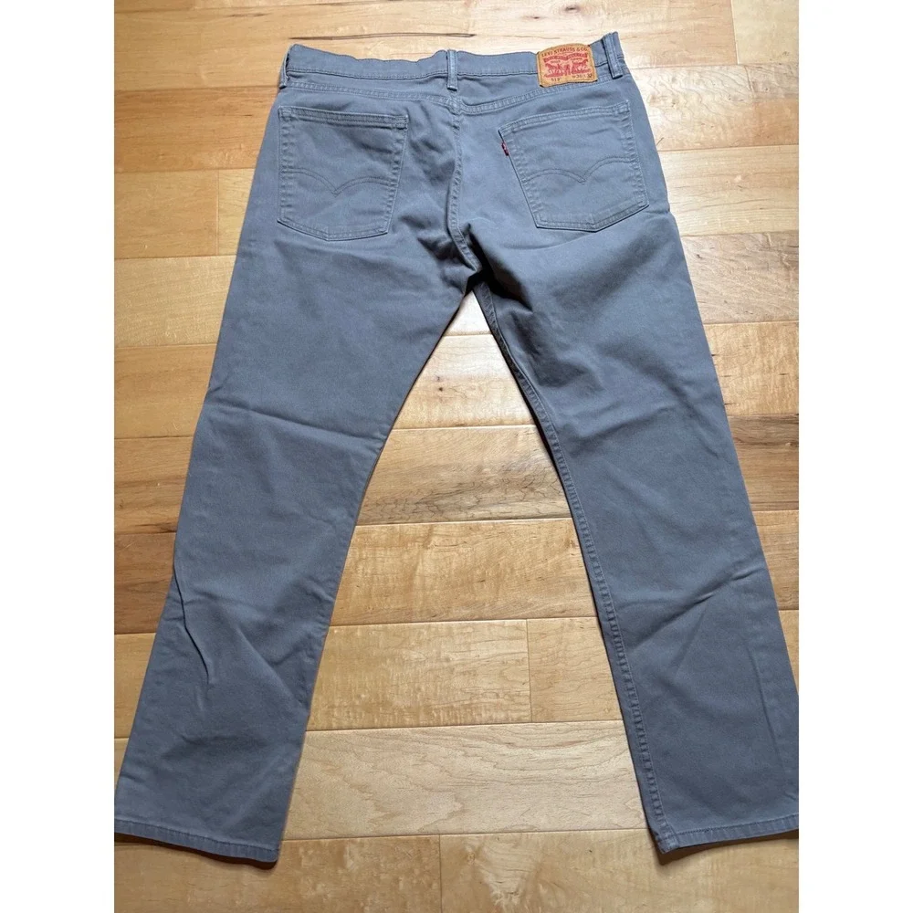 Levi's 513 Slim Straight Jeans Mens 36x31 (Tag 36x32) Grey Stretch Denim